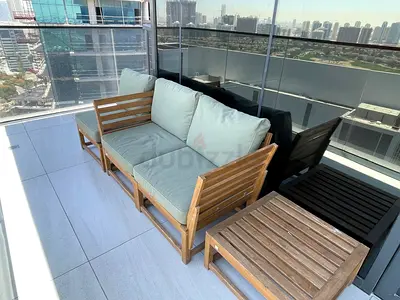 Premium Solid Wood Outdoor Lounge Sofa Set | Luxury Balcony Furniture