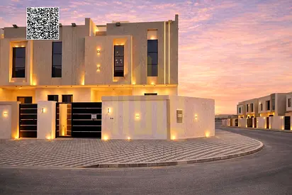 Elegant two-story villa with a roof in Al-Haliu 1. Practical design and price includes registration fees, electricity, and water.