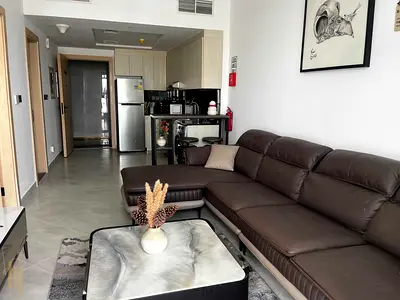 Furnished 1BR Apartment | Binghatti Avenue | Balcony & Pool Access