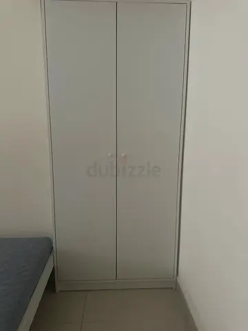 White Sliding Door Wardrobe (Built-in) - Good Condition