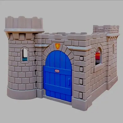 Kids Play Castle with Door and Turret - Little Tikes-style
