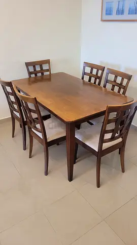 Wooden 6-Seater Dining Table with Chairs