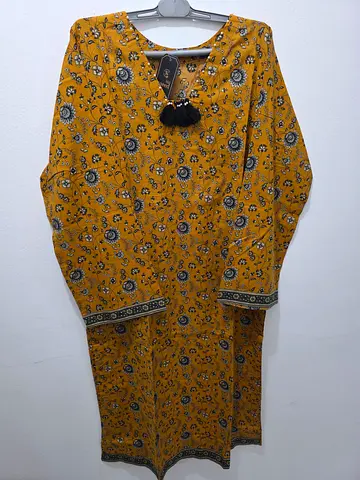 Mustard Yellow Floral Long dress Size M