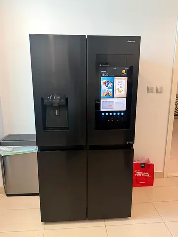 Hisense 4-Door Smart Refrigerator with Built-in Touchscreen - Black, Excellent Condition