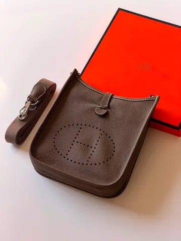 Hermes’s Brown Hermès Evelyne TPM Crossbody Bag with Box