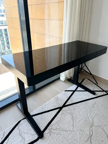 Minimalist Black Gloss Writing/Study Desk - Good Condition