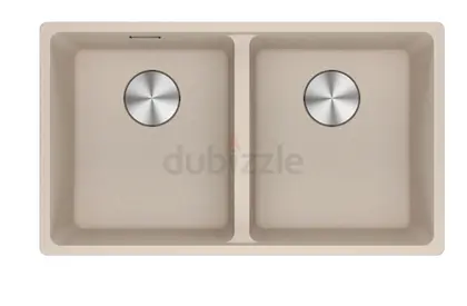 Franke Double Bowl Beige Kitchen Sink - Undermount Granite Composite