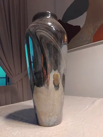Elegant Marble Pattern Glass Vase
