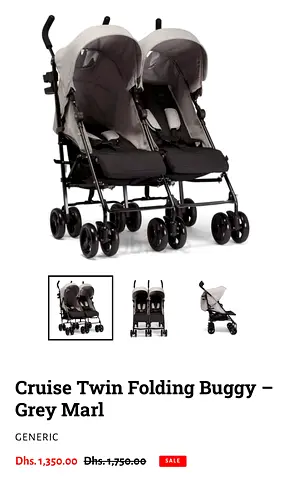 Cruise Twin Folding Buggy Grey Marl