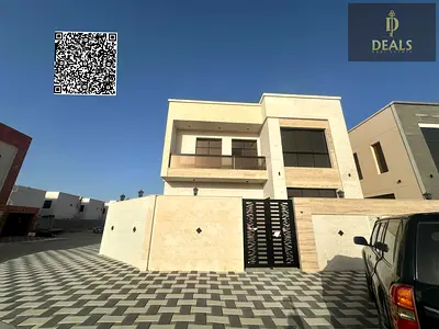 Corner villa with setback, 5 bedrooms, first occupancy, in Al Yasmin, Ajman.