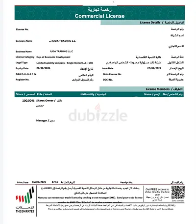 valid trading license available for sale