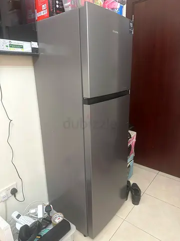 Used Grey Double-Door Refrigerator - Good Condition