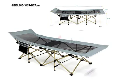 Foldable Camping Cot Bed with Mesh Surface - Lightweight Portable