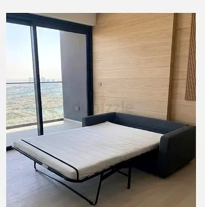 VIMLE Grey Fabric Sofa Bed with Pull-Out Mattress — Good Condition