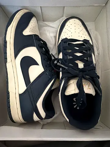 original Nike Dunk Low navy and white sneakers, 38EU size