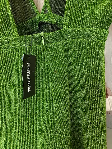Green ribbed knit sleeveless playsuit with tag (new)