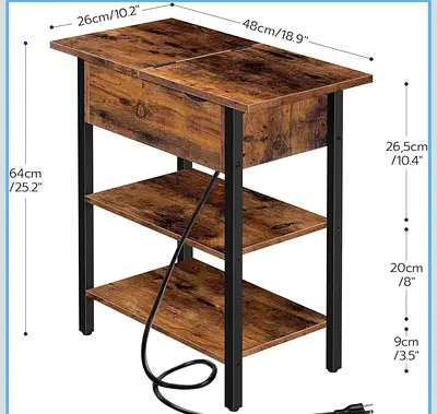 Side table with power