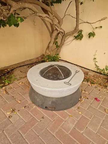 Used Round Charcoal Fire Pit / BBQ Grill - Good Condition