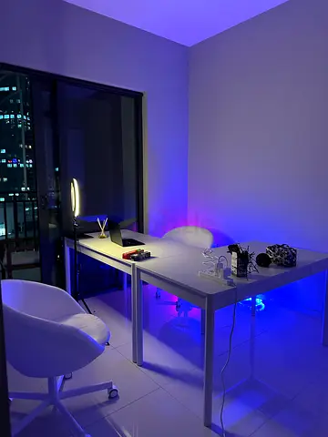 Desk with drawer and chair