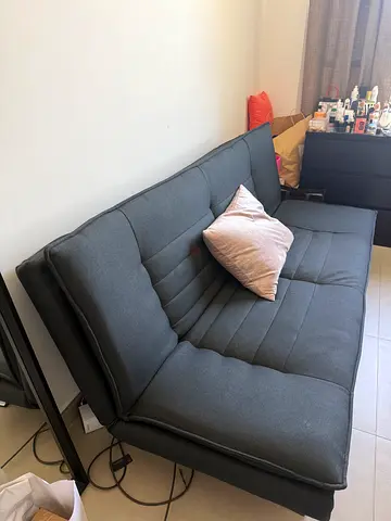 Dark grey convertible futon sofa bed - great condition