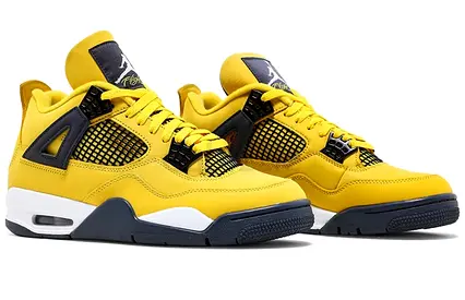 Yellow Air Jordan 4 Retro Sneakers - Mens
