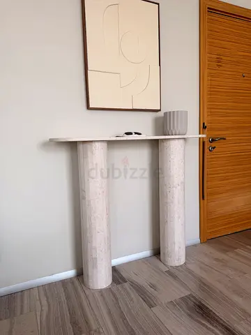 Marble beige high console table for sale in Dubai