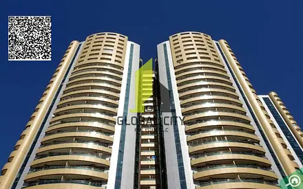 Fully Furnished Studio with Parking | Open Creek View | Spacious 600 Sq.Ft. | Horizon Towers Ajman