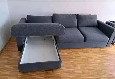 Ikea vimle lshape sofa bed with storage dark grey