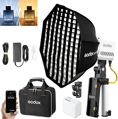 Godox ML60 II Bi LED Light Kit | Portable Cinema Light + Battery Grip + Softbox