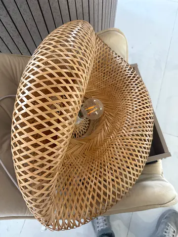 Handmade Woven Rattan Pendant Light - Natural Finish