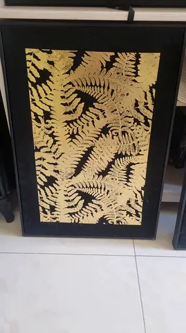 Framed Gold Fern Leaf Print Artwork
