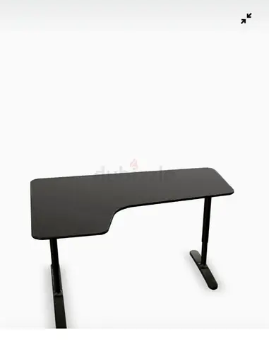 L-Shaped Home Office Desk — Black
