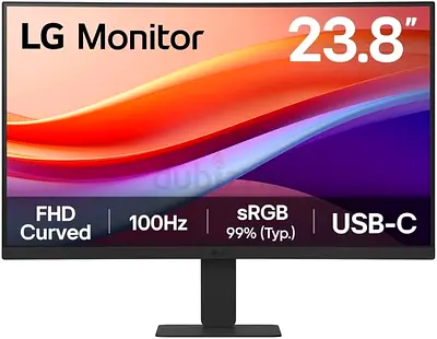 LG 24 inch Full HD Curved VA Monitor - 100Hz, 24U421A-B