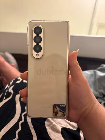 Used Samsung galaxy Z fold 4 smartphone with triple rear cameras (in clear case) - good condition