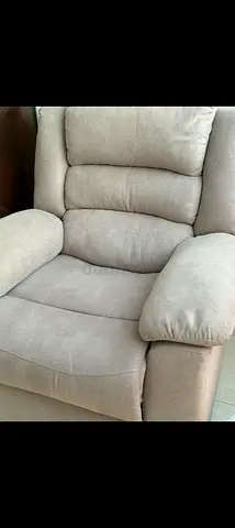 Comfortable Beige Recliner Armchair