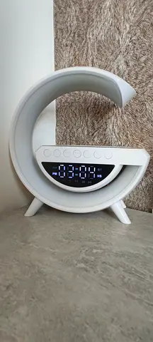 Digital alarm clock with bluetooth speaker