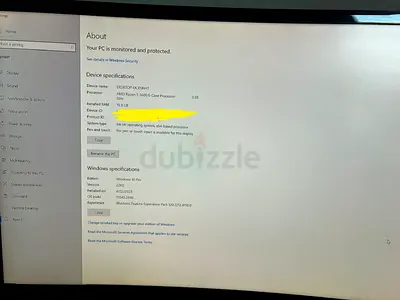 Desktop PC - AMD Ryzen 5, 16GB RAM, 512GB SSD (Windows 10 Pro) with keyboard, mouse and monitor