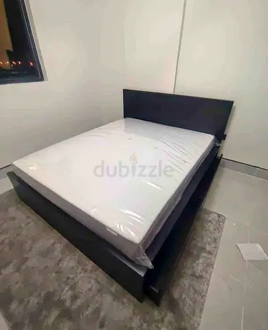 IKEA malam queen‑size bed (160 × 200 cm) with 2 storage drawers underneath and an IKEA mattress ✨