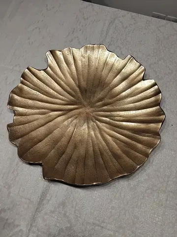 Gold Lotus Leaf Decorative Tray