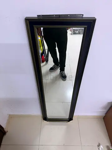 Full-length Wall Mirror with Dark Wooden Frame - Good Condition