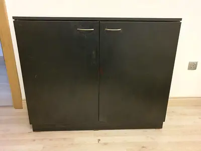 Black 2-Door Storage Cabinet for Sale