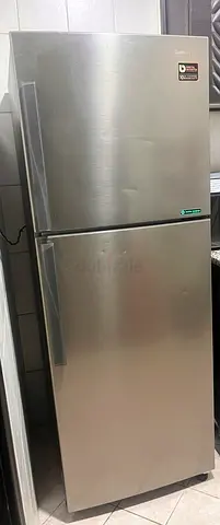 Samsung double-door refrigerator, Silver Top-Freezer Refrigerator - Good Condition