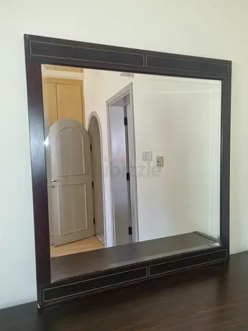Large Dark Wood Wall Mirror– Good Condition