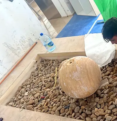 Decorative stone water fountain ball (used) -