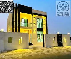 High-end finished villa, first occupancy, spacious rooms, near a mosque