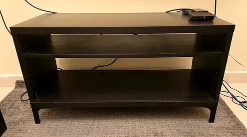 Black IKEA BESTA TV Bench with Shelves