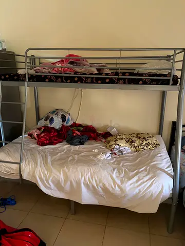Metal Bunk Bed Frame with Double Bed Below - Good Condition