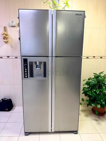 Hitachi Side-by-Side Stainless Steel Refrigerator with Water/ICE Dispenser - Good Condition