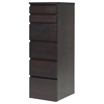 IKEA MALM Chest of 6 drawers, black-brown/mirror glass, 40x123 cm for sale free delivery in local