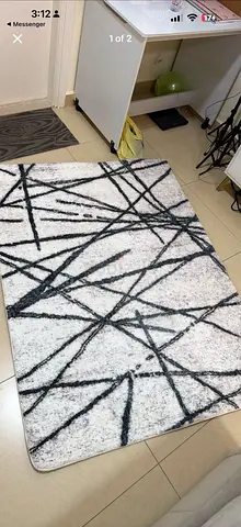 White and Grey Abstract Modern Area Rug - 120*160 cm